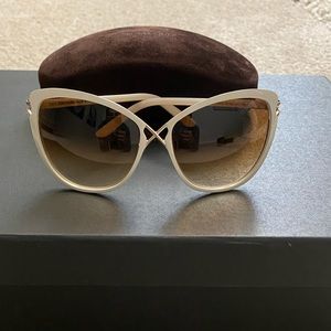 Tom Ford White and Brown Sunglasses
